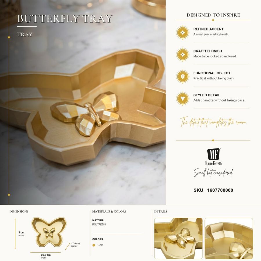 Dienblad Butterfly Tray 20,5×17,5×3 cm