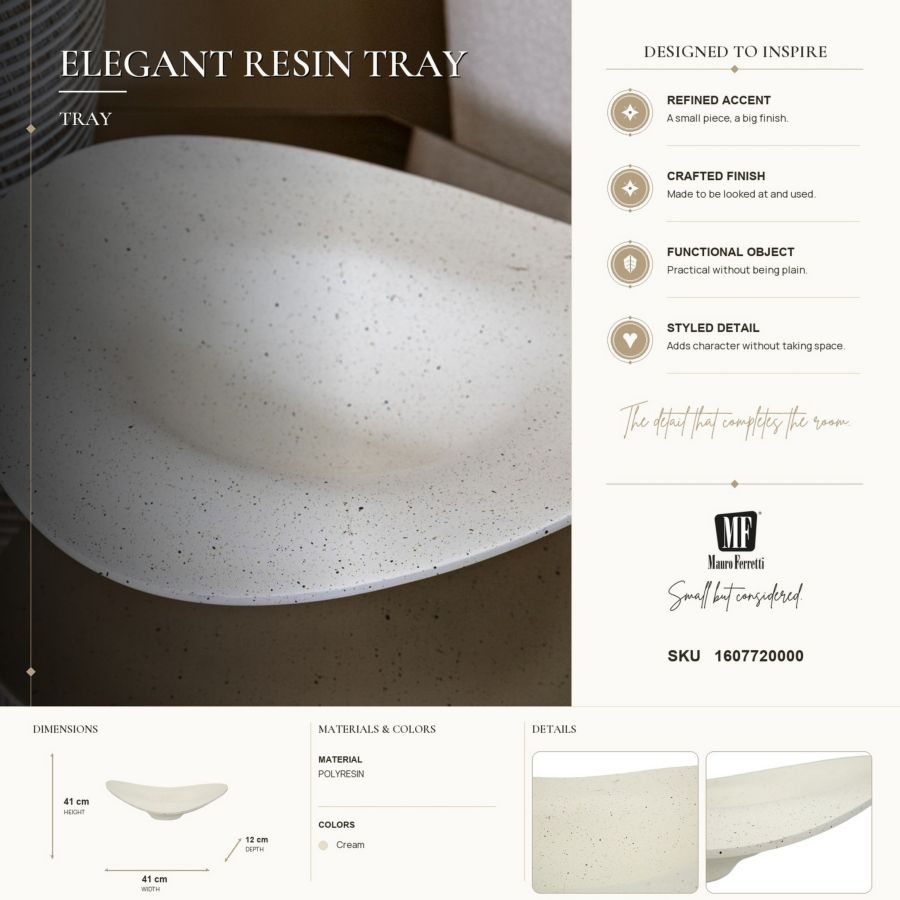 Dienblad Elegant Resin Tray 41×41×12 cm