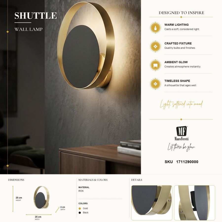 Wandlamp Shuttle 25×8×25 cm