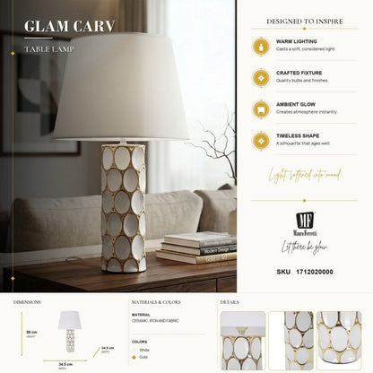 Tafellamp Glam Carv Ø 34,5×56 cm
