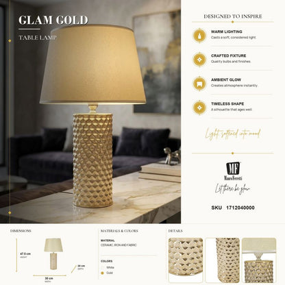 Tafellamp Glam Gold Ø 30×47,5 cm