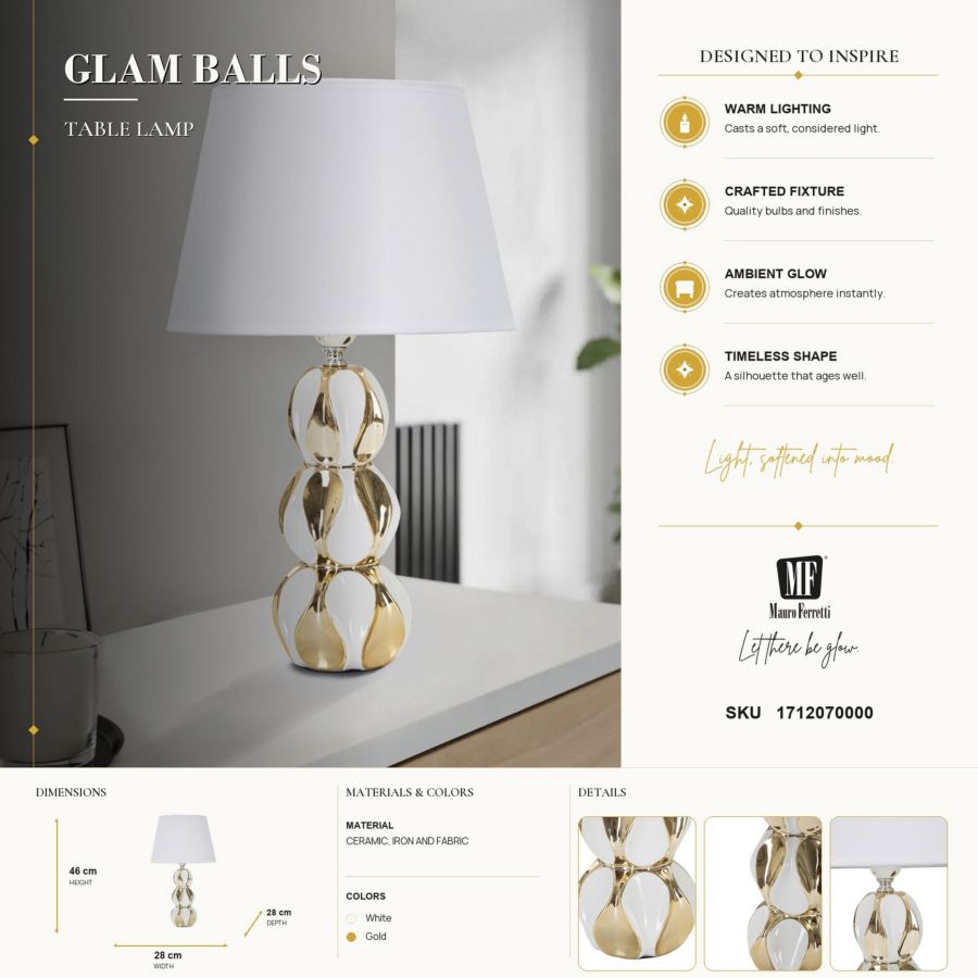 Tafellamp Glam Balls Ø 28×46 cm