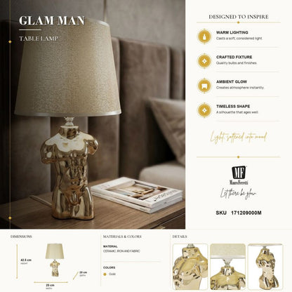 Tafellamp Glam Man 25×42,5 cm