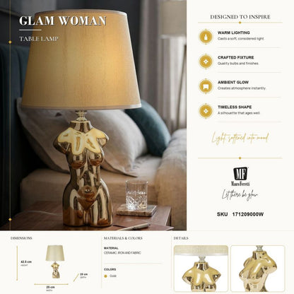 Tafellamp Glam Woman Ø 25×39,5 cm