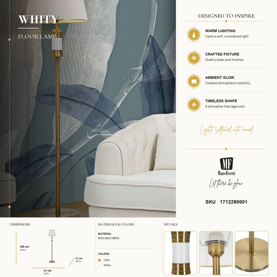 Vloerlamp Whity Ø 41×160 cm