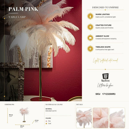 Tafellamp Palm Pink Ø 40×55 cm
