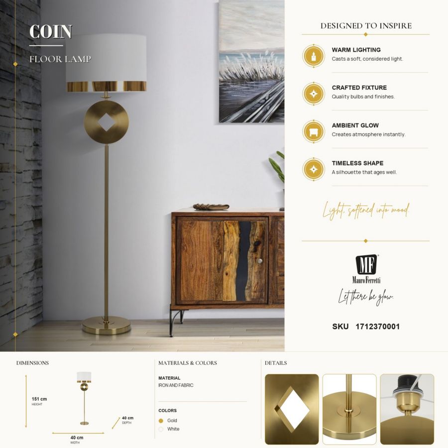 Vloerlamp Coin Ø 40×151 cm