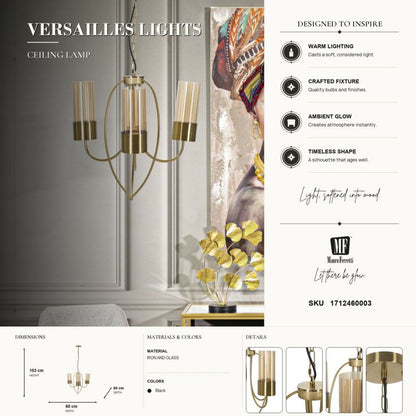 Plafondlamp Versailles 3 Lights Ø 60×103 cm