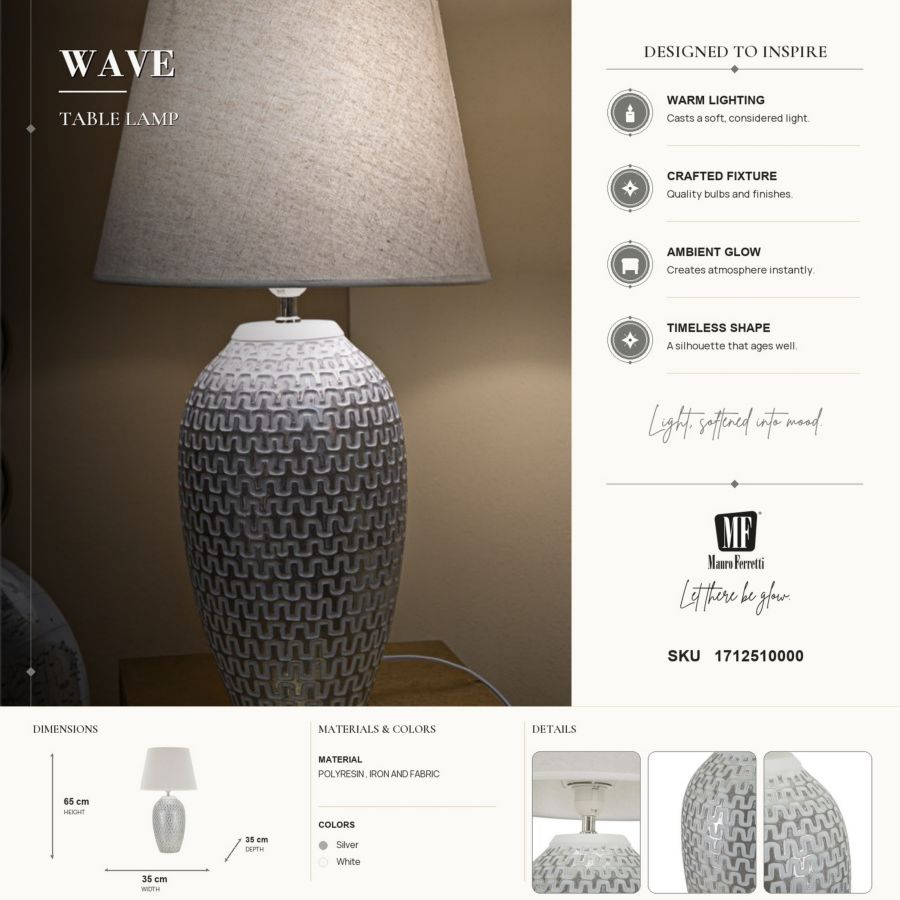 Tafellamp Wave Ø 35×65 cm