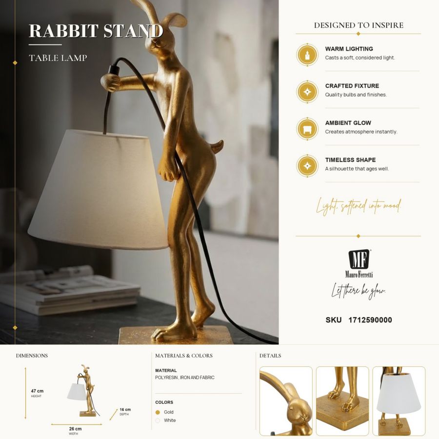 Tafellamp Rabbit Stand 26×16×47 cm
