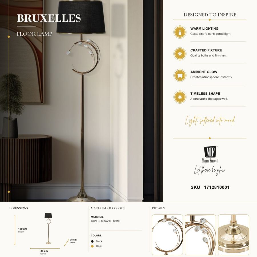 Vloerlamp Bruxelles Ø 38×160 cm