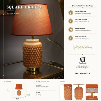 Tafellamp Square Orange Ø 28×44 cm