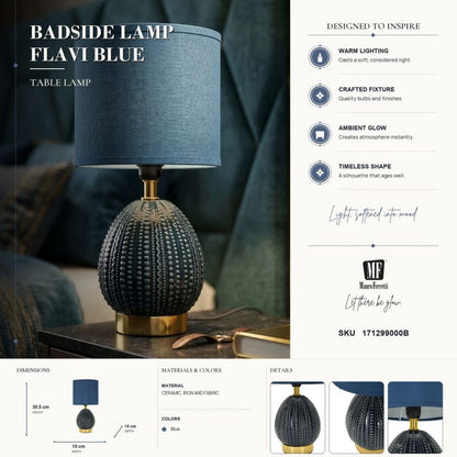 Tafellamp Badside Lamp Flavi Blue Ø 15×30,5 cm