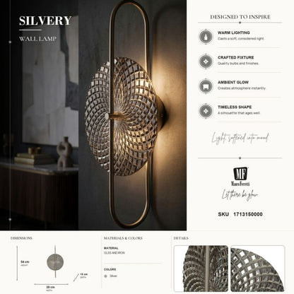 Wandlamp Silvery 28×15×54 cm