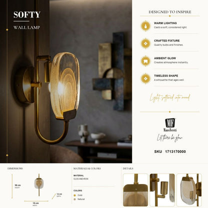 Wandlamp Softy 15×14×38 cm