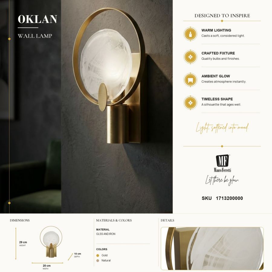 Wandlamp Oklan 20×10×29 cm