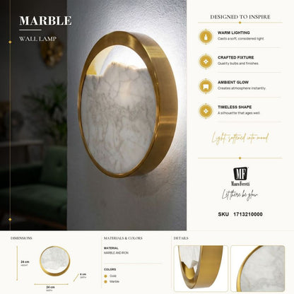 Wandlamp Marble 24×6×24 cm
