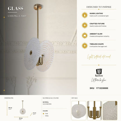 Plafondlamp Glass 35×18×80 cm