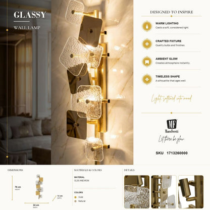 Wandlamp Glassy 24×13×76 cm