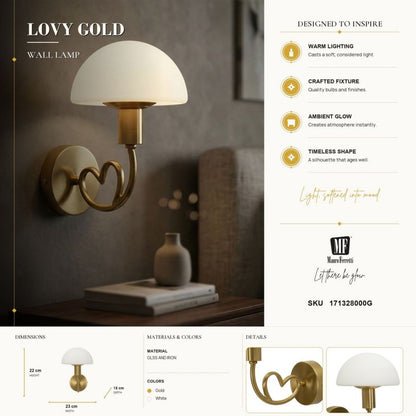 Wandlamp Lovy Gold 23×15×22 cm