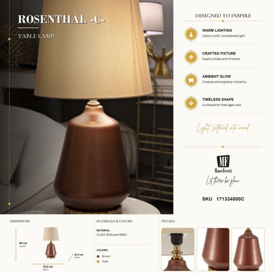 Tafellamp Rosenthal -c- Ø 35,5×65 cm