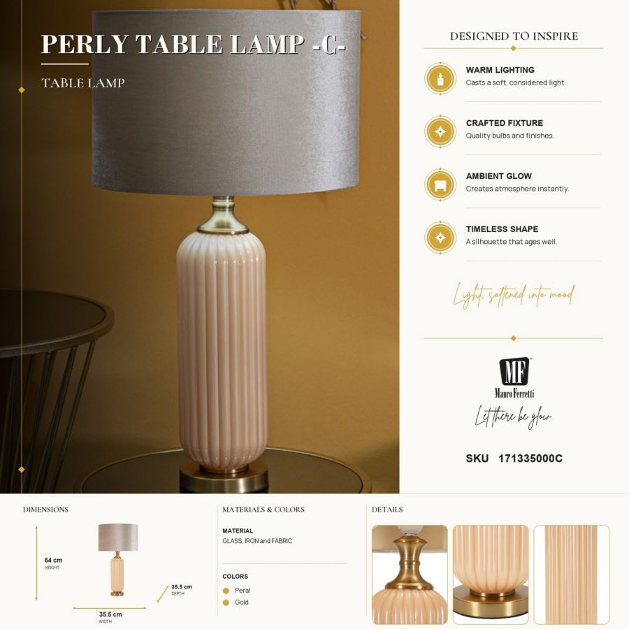 Tafellamp Perly Table Lamp -c- Ø 35×64 cm