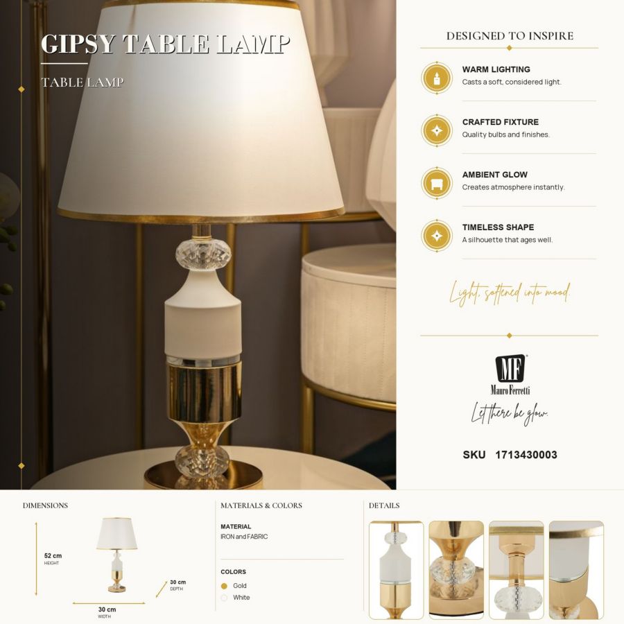 Tafellamp Gipsy Table Lamp 30×52 cm