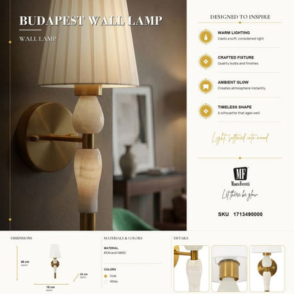 Wandlamp Budapest Wall Lamp 16×20×46 cm