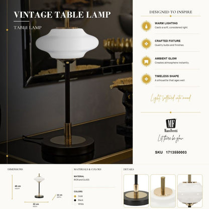 Tafellamp Vintage Table Lamp Ø 22×46 cm