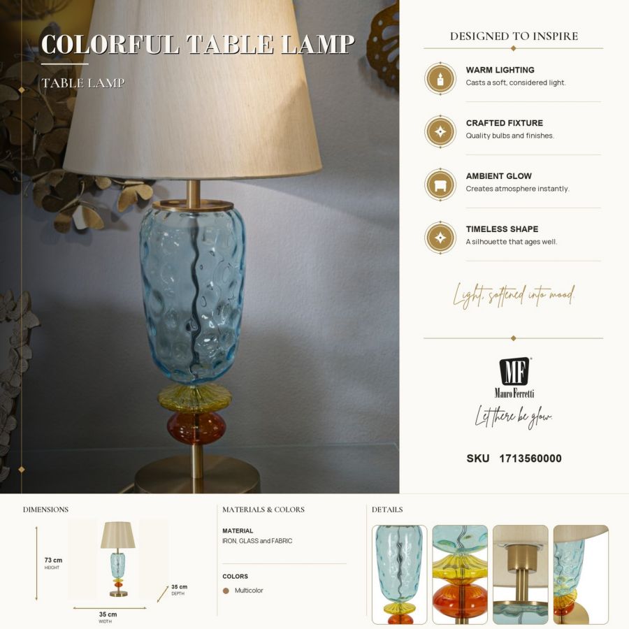 Tafellamp Colorful Table Lamp Ø 35×73 cm