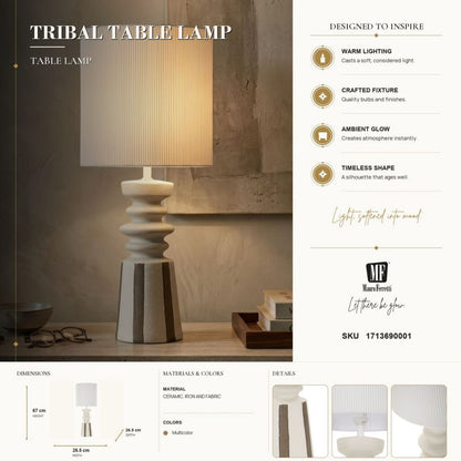 Tafellamp Tribal Table Lamp Ø 26,5×67 cm