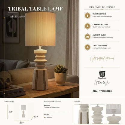 Tafellamp Tribal Table Lamp Ø 22,5×57 cm