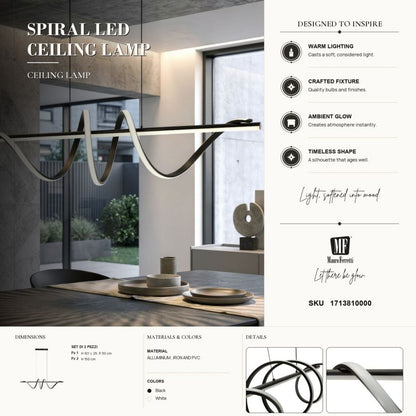 Plafondlamp Spiral Led Ceiling Lamp 101×25×30 cm