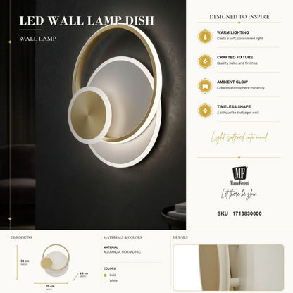 Wandlamp Led Wall Lamp Dish 29×6,5×34 cm