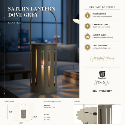 Lantaarn Saturn Lantern Dove Grey Ø 24×43 cm