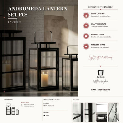 Lantaarn Andromeda Lantern Set 3 Pcs 25,5×25×50 cm