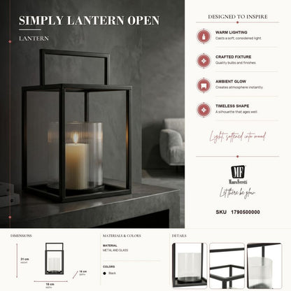 Lantaarn Simply Lantern Open Ø 18×31 cm