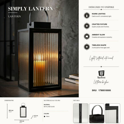 Lantaarn Simply Lantern 15,5×15,5×28,5 cm