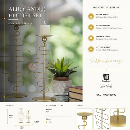 Kandelaar Alid Candle Holder Set 2 Pcs 20×16×43 cm