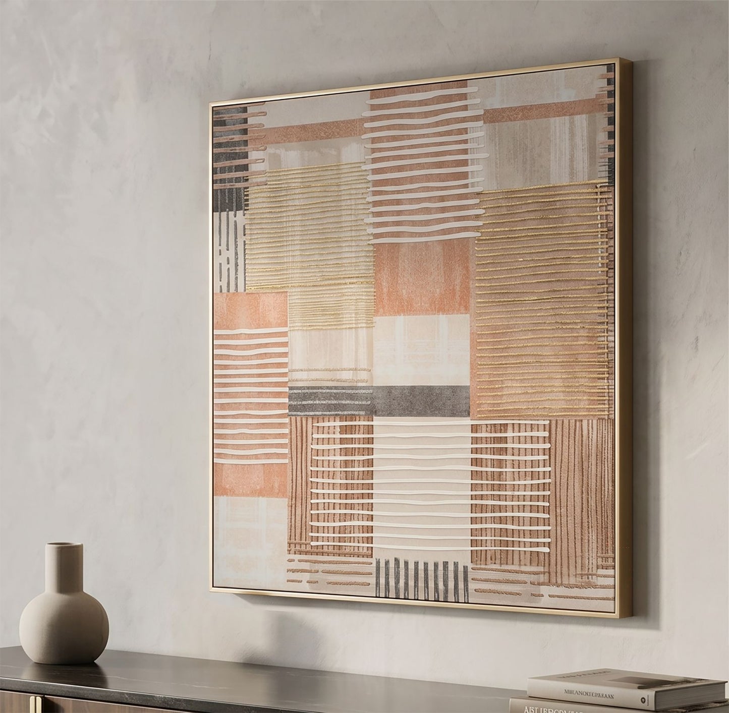 Schilderij On Canvas Lines With Frame -b- 60×3×60 cm