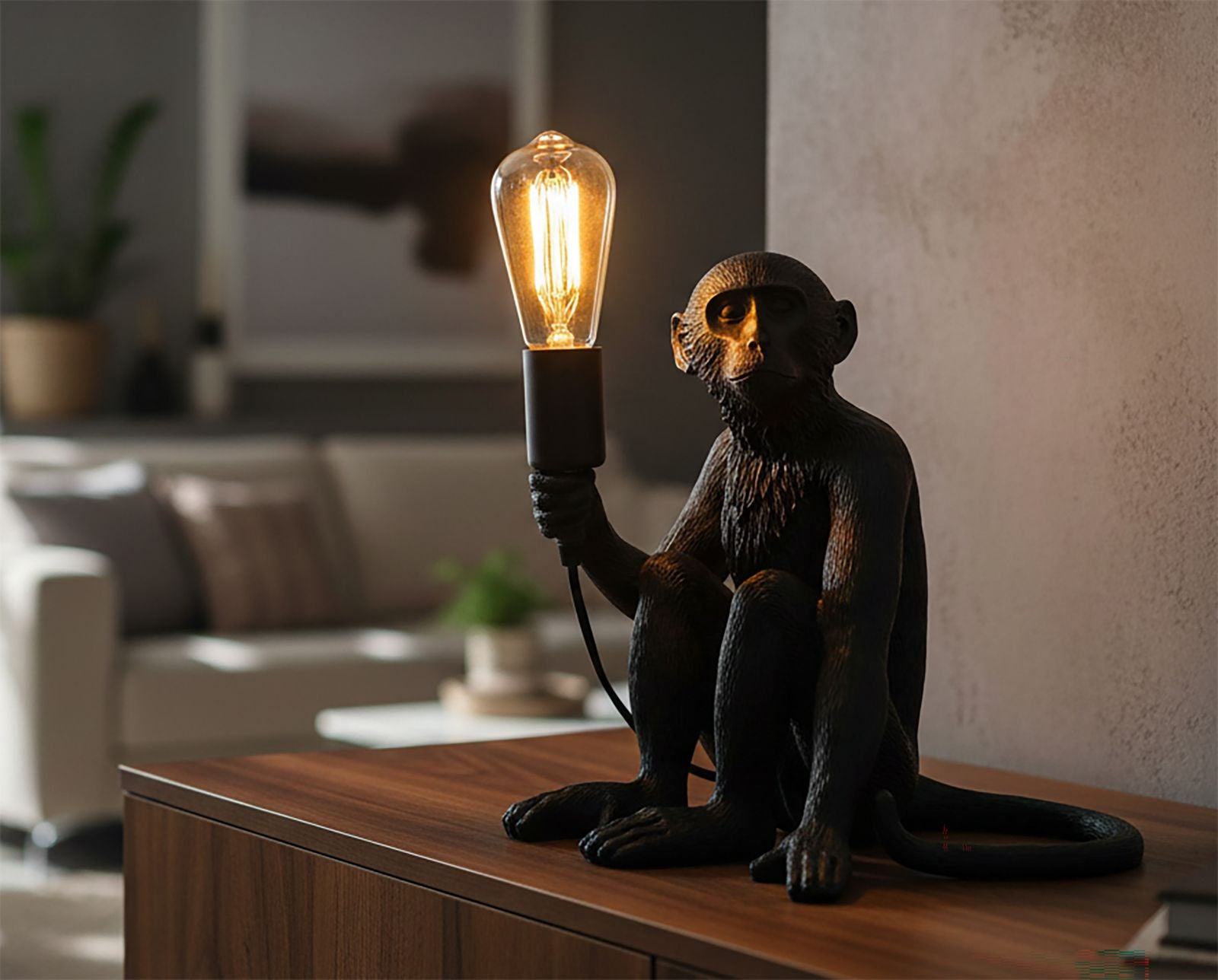 Tafellamp Monkey Sitting Black 33×33×32 cm