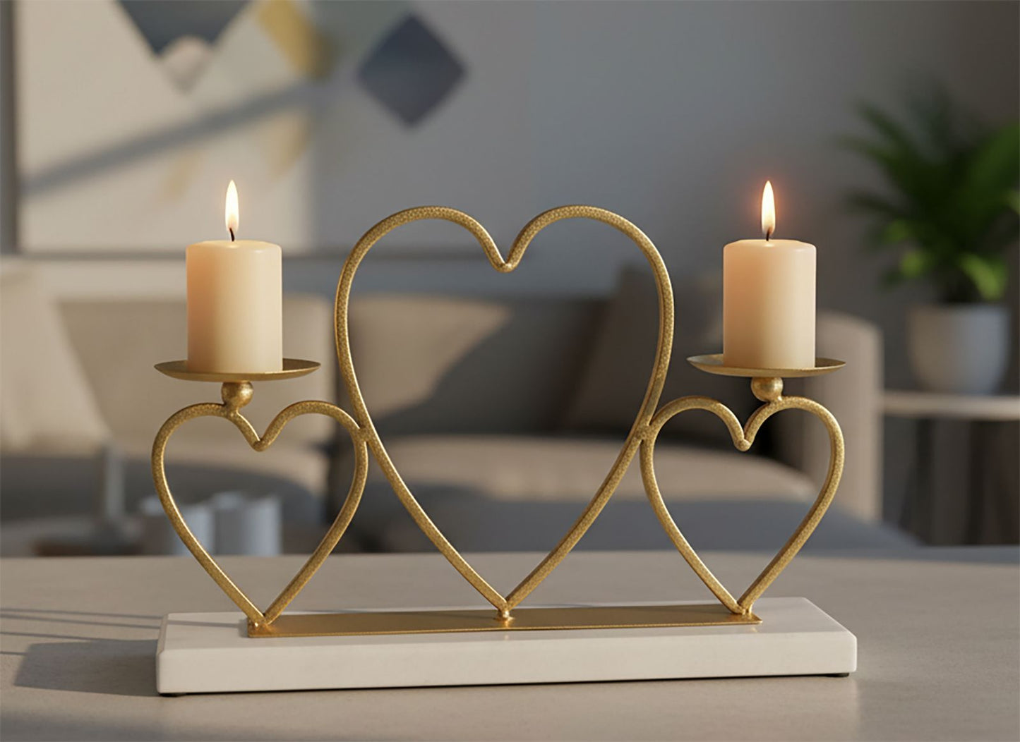Kandelaar Hearts Candle Holder Cm 30×9×20 cm