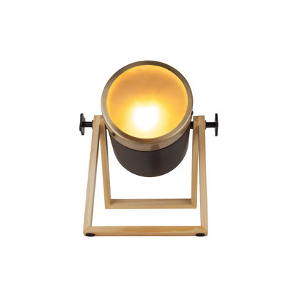 Tafellamp "Tim" gemaakt van zwart metaal en verzadigd plastic, met E27 -aansluiting, tafellamp voor binnen, 28 cm hoog