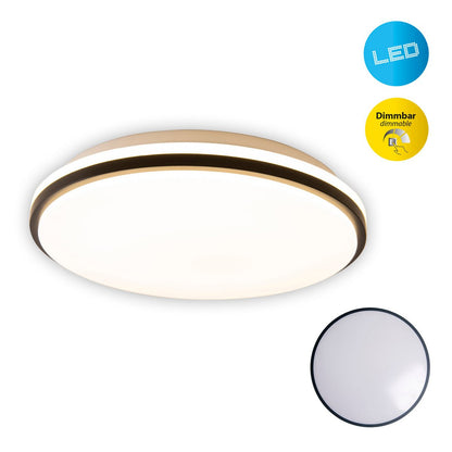 LED -plafondlamp "Irvine", metalen plafondlamp, wit, wit, met stevig ingebouwde LED's, voor eetkamer, woonkamer, hal of kantoor, Ø30,5 cm