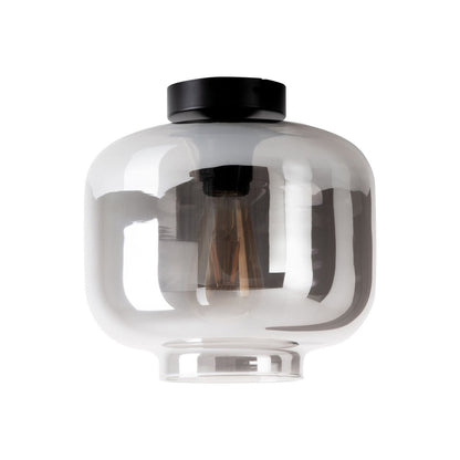 Plafondlamp "vaso", retro, plafondlamp, metaal en rookglas in antraciet, E27 -aansluiting, voor eetkamer, woonkamer, gang of kantoor, met een Øvon 25 cm