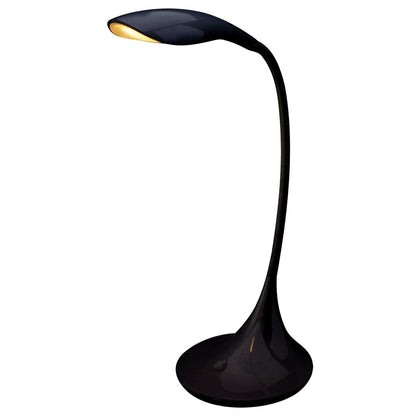 LED -tafellamp "Alf" gemaakt van metaal en plastic in het zwart, met geïntegreerde LED