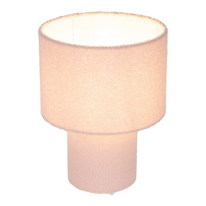 Tabellamp "Fluffy" met tekstbladen en voet in roze, E27, ca. 31 cm hoog