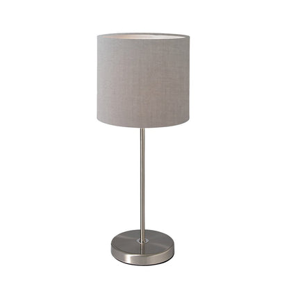 Tafellamp "New York", klassieke metalen tafellamp met tekstbladen in grijs, met E27 -aansluiting, 38,5 cm hoog, perfect voor woonkamer, eetkamer, gang en kantoor