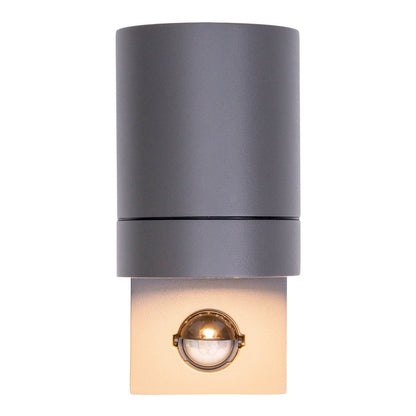 Buiten Wall Lamp "Romb" met bewegingsdetector, antraciet -gekleurd aluminium, timer, veranderbare lamp, 7 x 12,5 x 16,4 cm