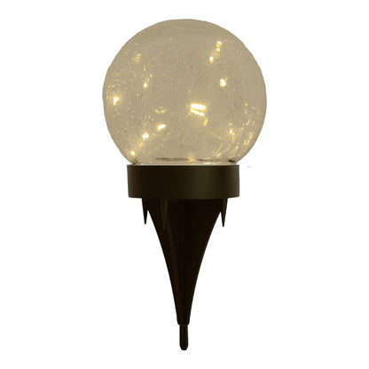 3 Set LED LED Solar Table Lamp/Aand Skeer "Crackle" Ø 12 cm, voor buiten, taflamp-plastic en glas, wit, met geïntegreerde LED